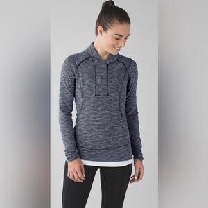 Lululemon Think Fast Pullover - Coco Pique Black / Black - Size 8